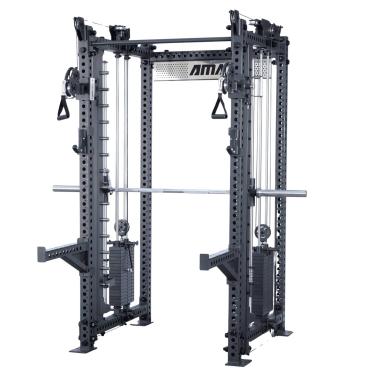 jaula multifuncional profesional | power rack + smith + doble polea pro series