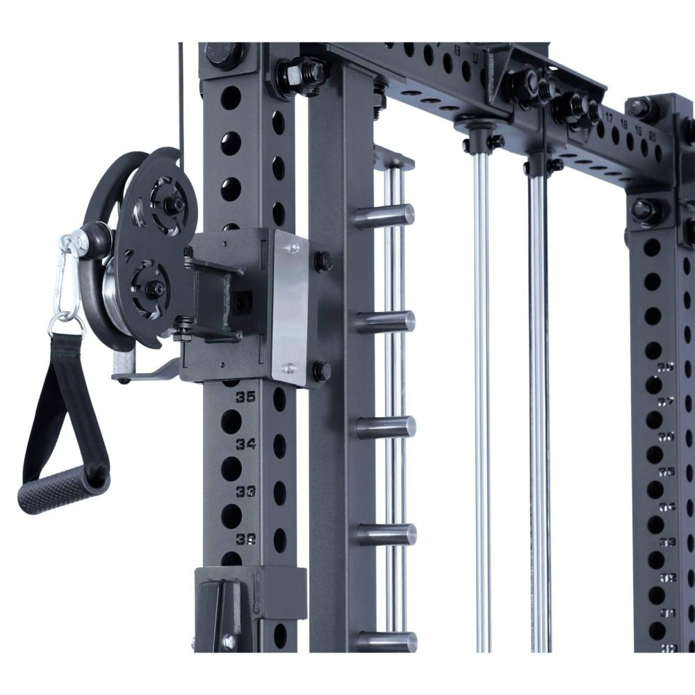 jaula multifuncional profesional | power rack + smith + doble polea pro series