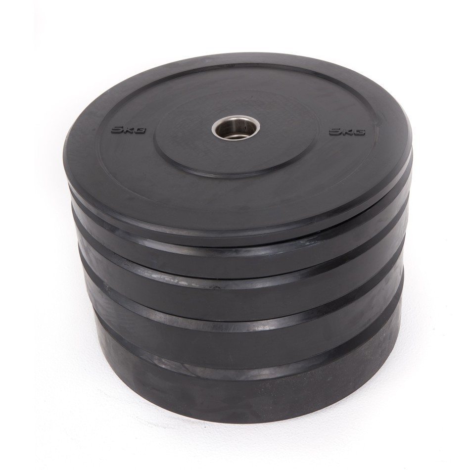Disco Bumper Caucho Halterofilia Cross Training Black Rubber - Negro