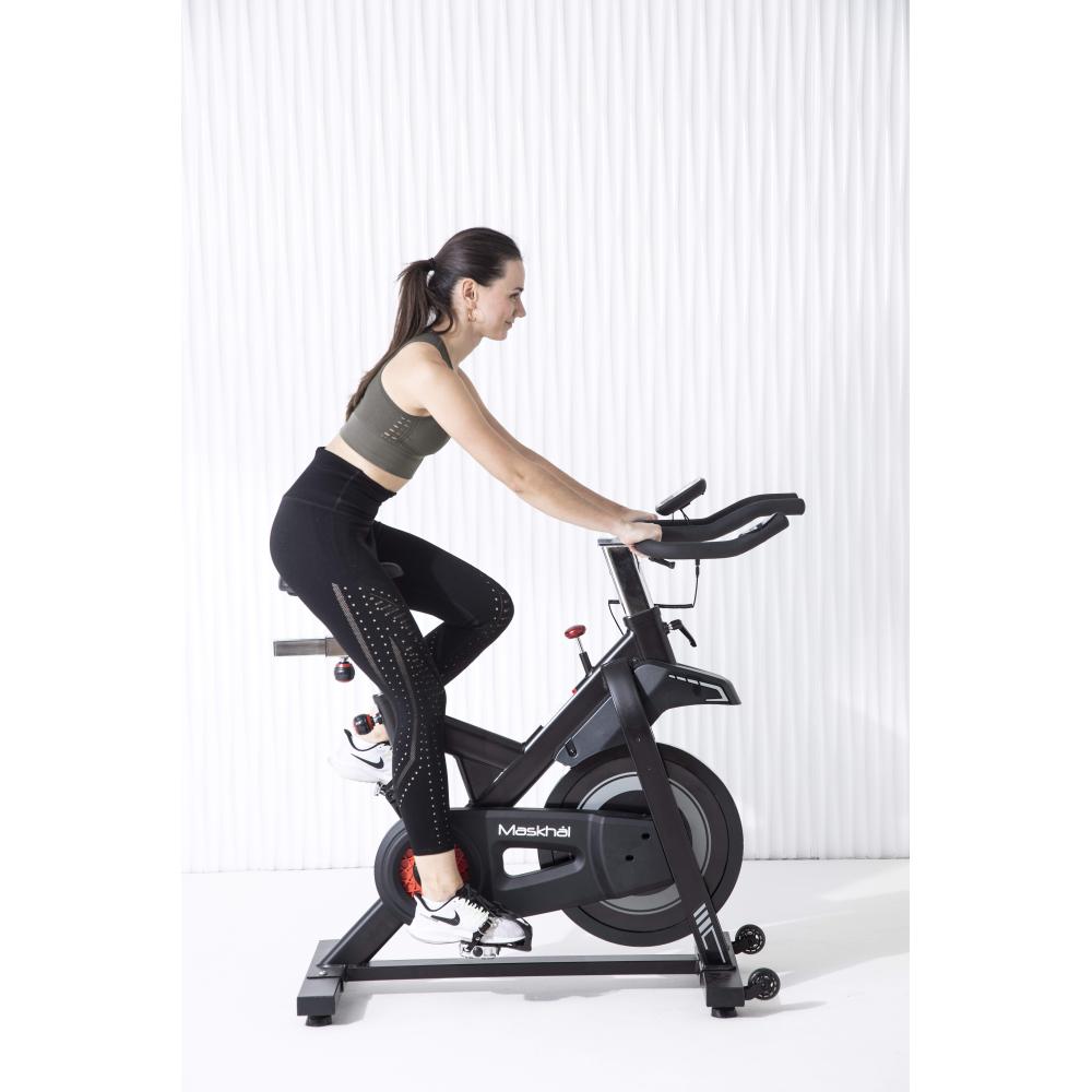 Bicicleta Ciclismo Indoor para Casa Maskhal Black - Rueda de Inercia 13kg Consola LCD