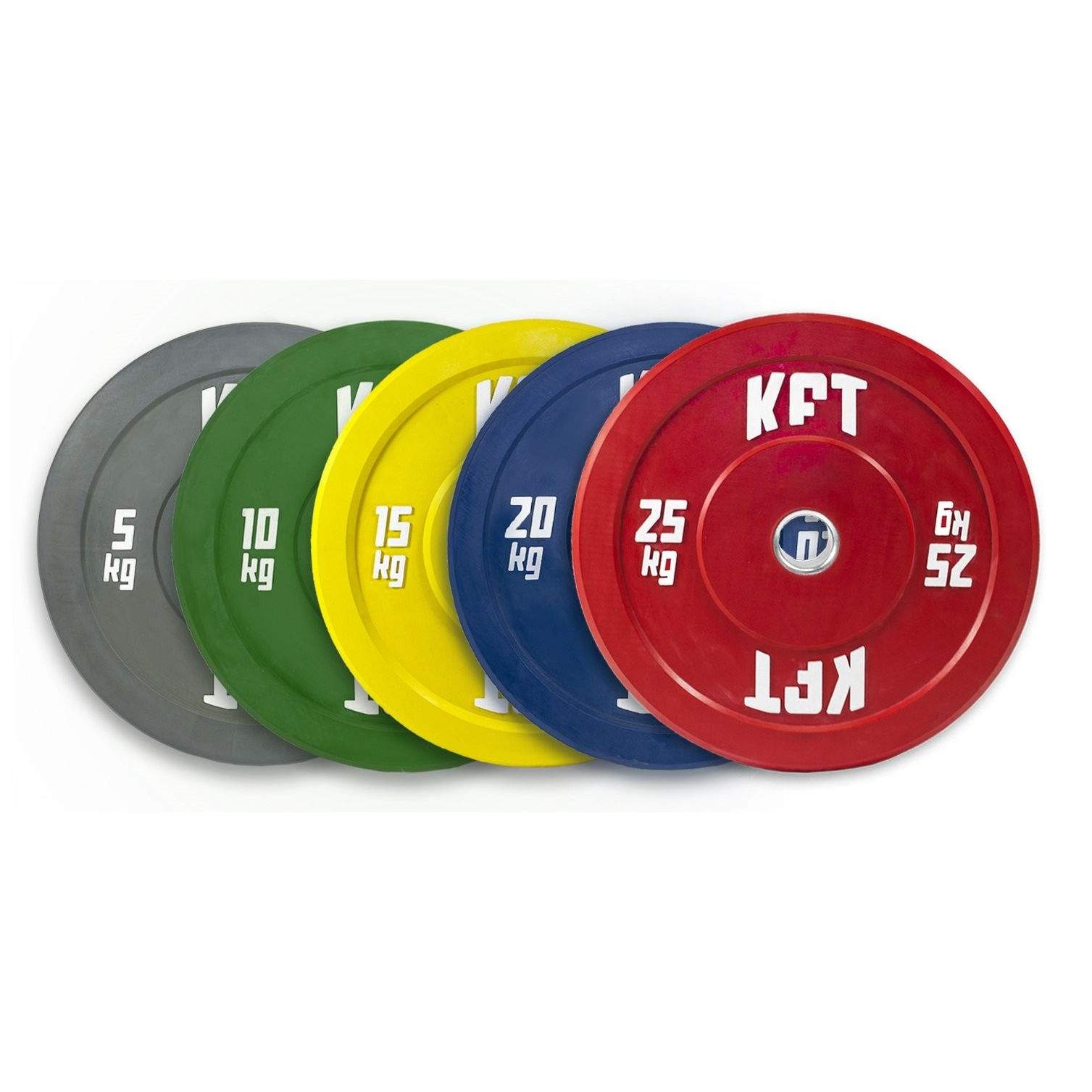 Juego Discos Bumper Caucho Halterofilia Cross Training KFT de Varios Colores (2 Unds. por peso)