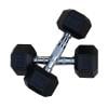 Juego de Mancuernas Hexagonales de Caucho Pesas Cross Training - Negro