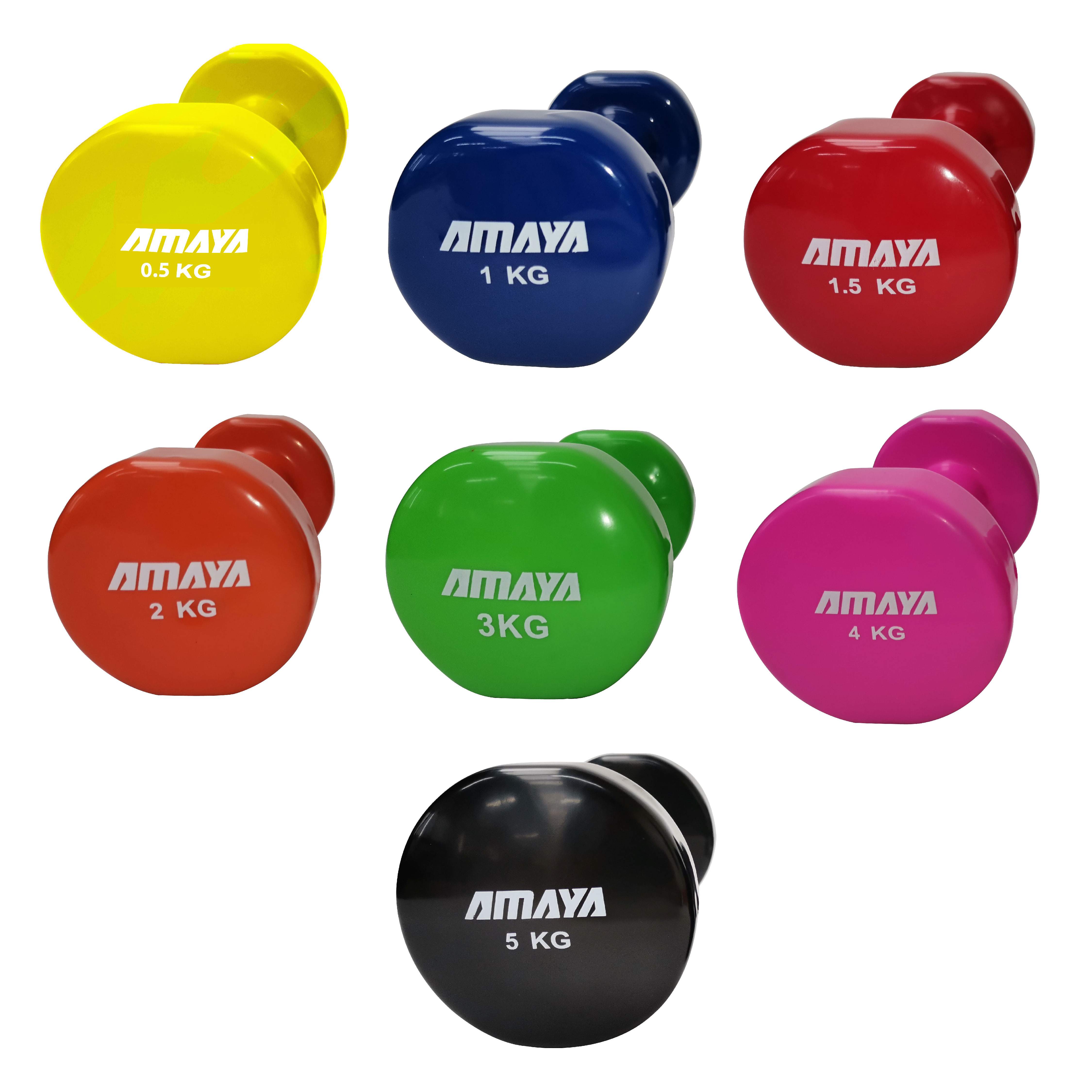 Juego Completo Mancuernas de Vinilo Pesas Cross Training (1 UD por peso) - Varios Colores